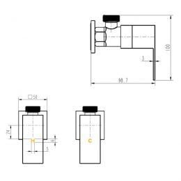 Cube 1/4 Turn Washing Machine Stops  