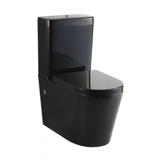 Black Cube Curved Toilet Suite