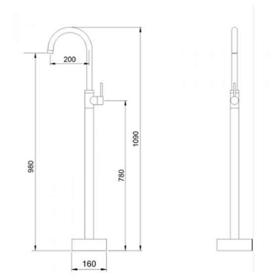 Fiona Freestanding Bath Mixer Bath Spouts Perth