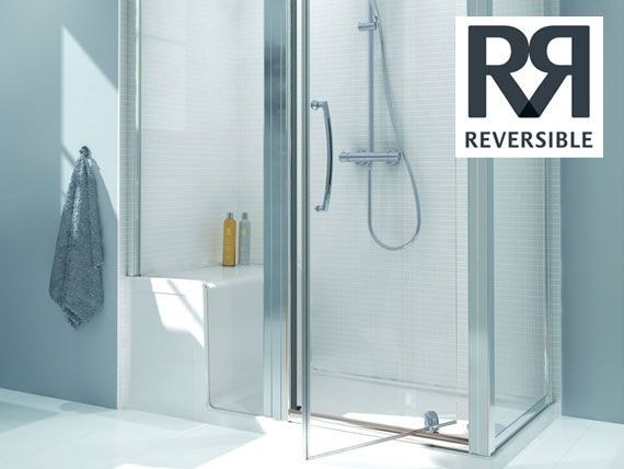 Reversible shower doors