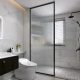 black-frame-fluted-glass-panel-bathroom
