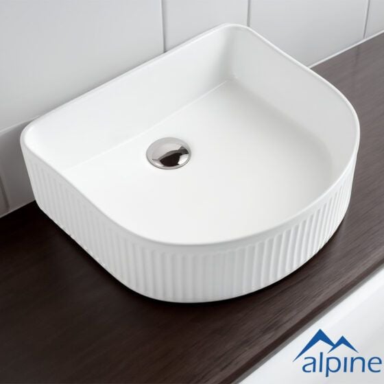 299-Quadrant Fluted Vessel-White-Alpine