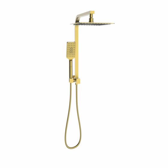 100109BG - Sky Twin Shower Square - BRUSHED GOLD