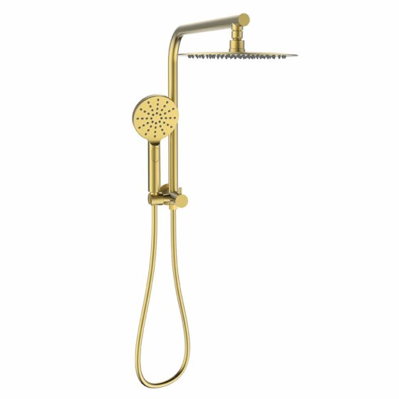 100209BG - Sky Twin Shower Round - BRUSHED GOLD