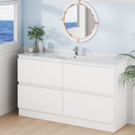 Marine 150cm Single Bowl Vanity Unit Kickrail Bathroom Marine 150cm Single Bowl Vanity Unit Kickrail Bathroom