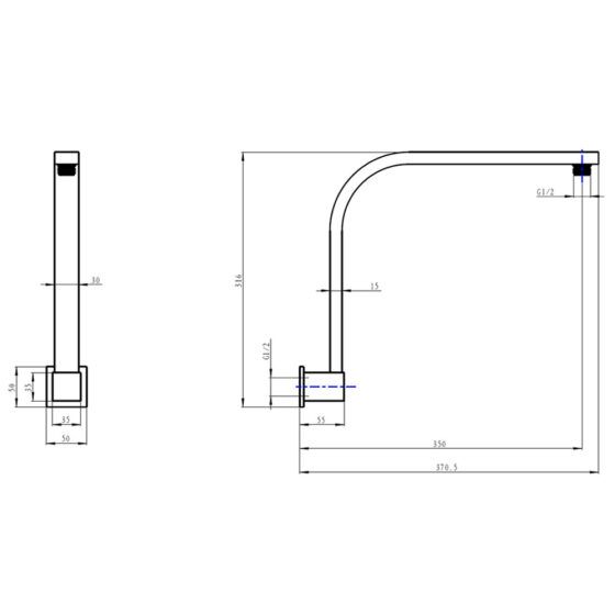 Sky Square Shower Arm Sizes Sky Square Shower Arm Sizes