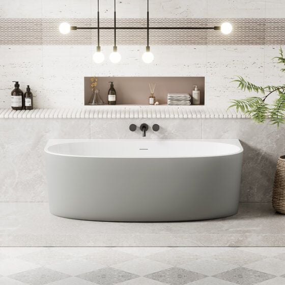 Morocco Bath White inside Grey Outside Morocco Bath White inside Grey Outside