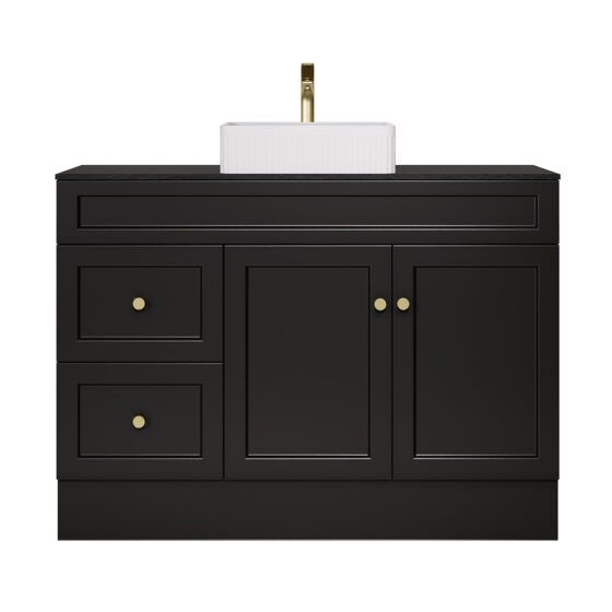Sintered Stone Aerolite Black Vanity Unit Front Sintered Stone Aerolite Black Vanity Unit Front