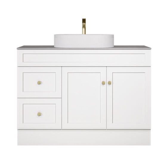 Sintered Stone Cement Grey Vanity Unit Front Sintered Stone Cement Grey Vanity Unit Front