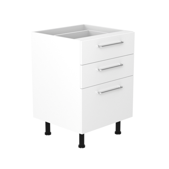 60cm-3-drawer-base-cabinet-cosmic-chrome-Handle-side