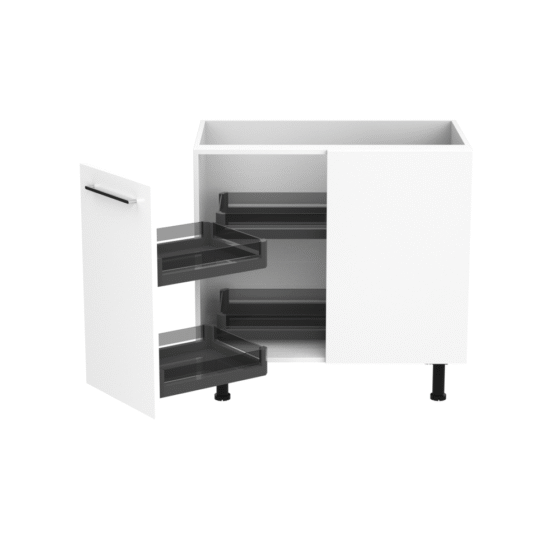90cm-magic-corner-pull-out-cabinet-right-sky-chrome-Handle-open 90cm-magic-corner-pull-out-cabinet-right-sky-chrome-Handle-open