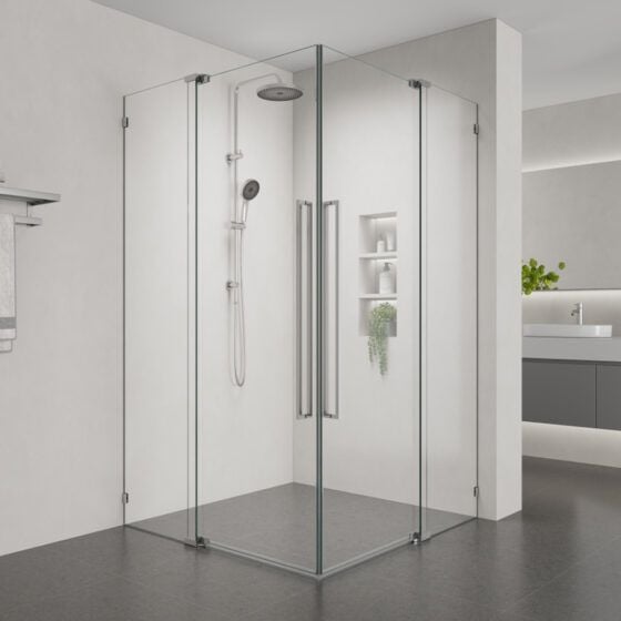Alpine Frameless Corner Entry