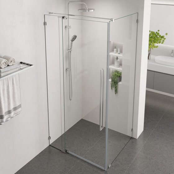 Alpine Frameless Pivot Door and Return Alpine Frameless Pivot Door and Return