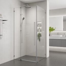 Alpine Frameless Pivot Door & Return  