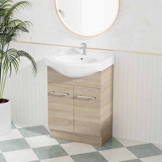 Jessica Semi-Recessed PVC Vanity Unit 60cm R-Oak Jessica PVC Semi-Recessed 60cm R-Oak