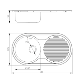 Orbit Single Bowl Sink & Drainer Orbit Single Bowl Sink & Drainer
