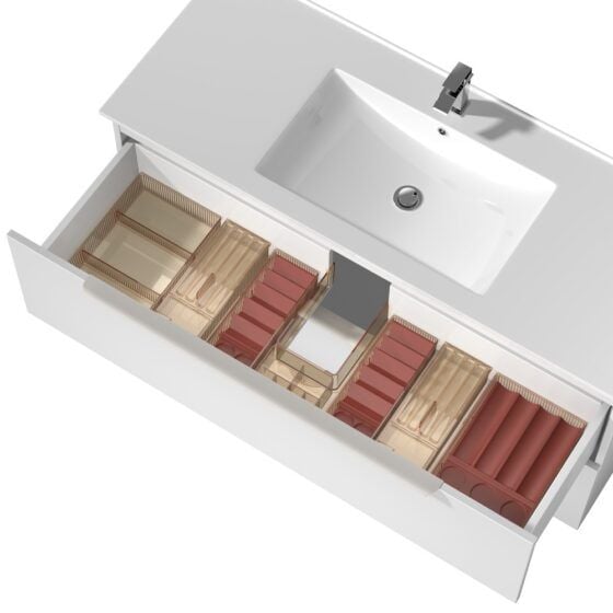 Cassie 2 Drawer PVC Vanity Unit 120cm Cassie 2 Drawer PVC Vanity Unit 120cm