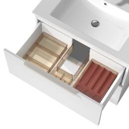 Cassie Double Drawer PVC 75cm Cassie Double Drawer PVC 75cm