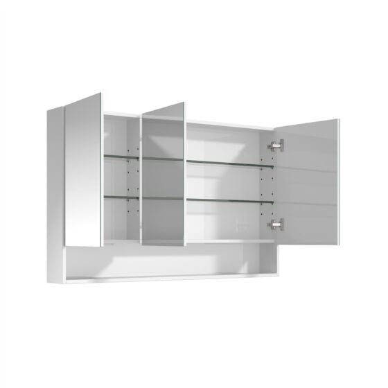 Cassie PVC Shaving Cabinet 1200x750mm open view Cassie PVC Shaving Cabinet 1200x750mm open view